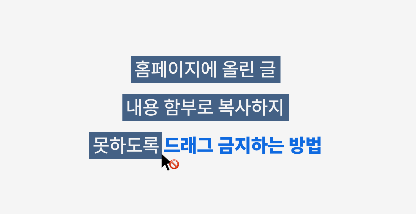 드래그 금지 css로 조정하기